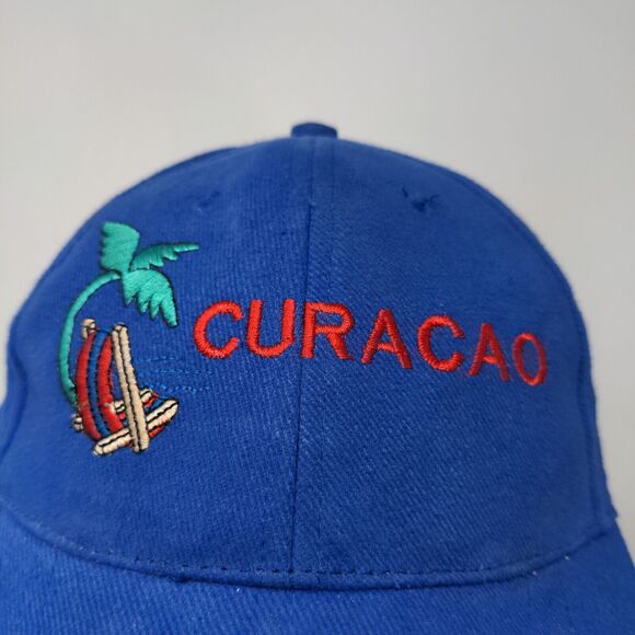 Curaco Men's Slideback Hat Blue Embroidered Logo Caribbean Beach - Picture 4 of 10